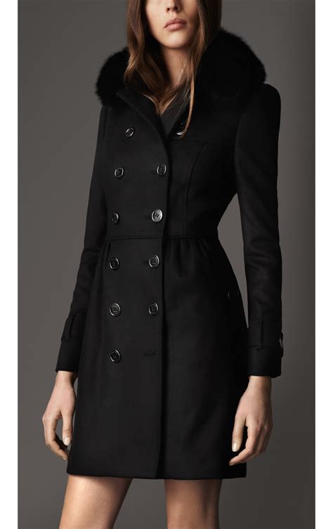 burberry saks coat fur|burberry trench coat women long.